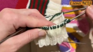 Вяжу носки на спицах. Полосатые носки#носкиспицами