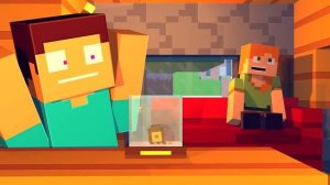 Майнкрафт анимация «Алекс и Стив в снежном шаре»