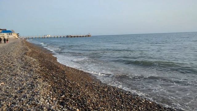 Прогулка по набережной и берегу моря | Шум моря, приятн смотреть онлайн