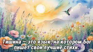 Тишина - это язык бога.
