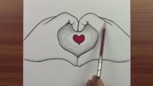 Как нарисовать сердце шаг за шагом с помощью простого карандаша