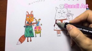 Раскраска Жихарки, Лисы, Кота и Воробья😻 Раскрашиваем персонажей из мультфильма Жихарка. Coloring