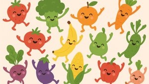 Веселые фрукты и овощи танцуют для детей мультик #топыкатегорий