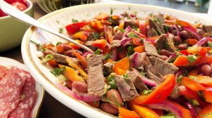 Мясной салатик быстро.