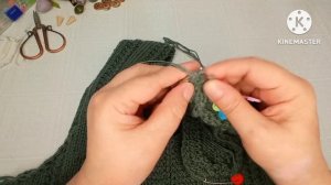 Скос плеча укороченными рядами/вяжем спицами..