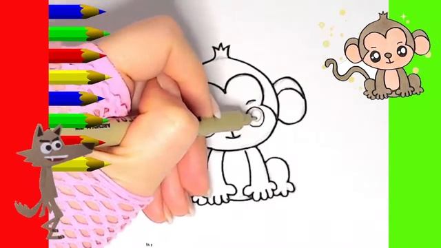 Как нарисовать МИЛЫЙ. просто, Рисунки для начинающих. обезьяна смотреть онлайн