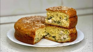 ОЧЕНЬ ВКУСНЫЙ пирог на кефире! С курицей, сыром и зеленью - просто и быстро