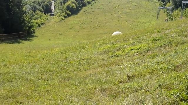 Зорбинг экстремальный спуск в большом шаре с горы смотреть онлайн