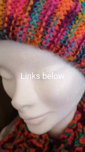 Knitted Hat, Crochet Scarf and Mittens. Шапка. связана спицами, шарф и митенки крючком.  #Shorts