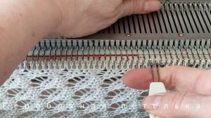 Узор 31. Ажур на вязальной машине. Ручная деккеровка