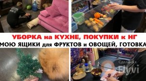 УБОРКА НА КУХНЕ ✅ МОЮ ЯЩИКИ для ОВОЩЕЙ и ФРУКТОВ 🔥 ГОТОВКА УЖИНА 💕 ПОКУПКИ к НОВОМУ ГОДУ
