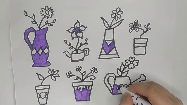 How to draw flowers? Qanday qilib gullarni chizish mumkin? Как рисовать цветы? Doodle смотреть онлайн