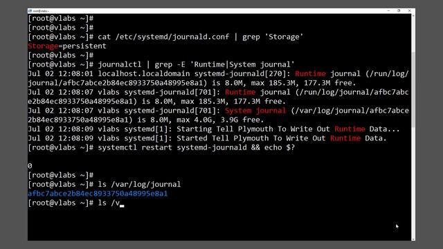Настройка постоянного хранения SystemD журналов в Linux - Со
