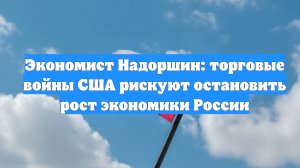Экономист Надоршин: торговые войны США рискуют остановить рост экономики России