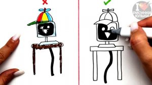 Как нарисовать Sprunki Mr. Fun Computer правильно и неправильно /