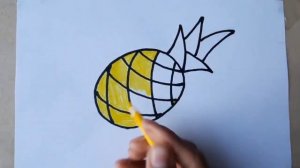 Pineapple drawing for children Рисунок ананаса для детей Bolalar uchun ananas rasm chizish