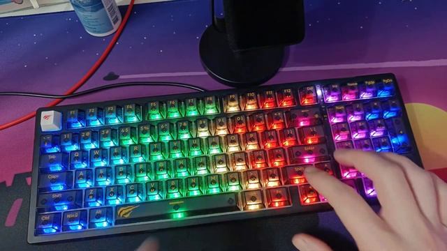 Механическая клавиатура с ПРОЗРАЧНЫМИ кепками - HAVIT KB87 смотреть онлайн