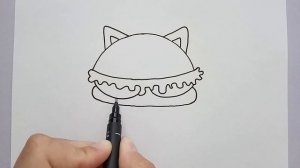 Как нарисовать бургер котика