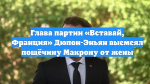 Глава партии «Вставай, Франция» Дюпон-Эньян высмеял пощёчину Макрону от жены