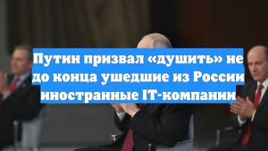 Путин призвал «душить» не до конца ушедшие из России иностранные IT-компании