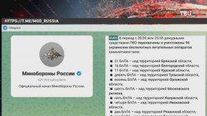 Над регионами России сбили за ночь 96 БПЛА / События на ТВЦ
