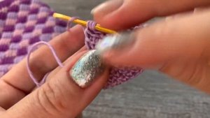 Энтерлак крючком: СУМОЧКА "Amethyst" / Тунисское вязание / Enterlack CROCHET BAG / Part 1