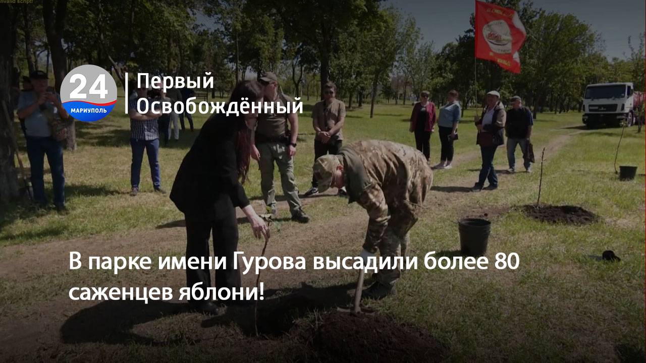 В парке имени Гурова высадили более 80 саженцев яблони! 26.05.2025
