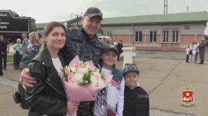 В Хакасии встретили сводный отряд полиции, вернувшийся с Северного Кавказа