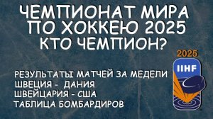 ЧМ по хоккею финал и матч за 3 место. Кто Чемпион? Таб. Бомбардиров.