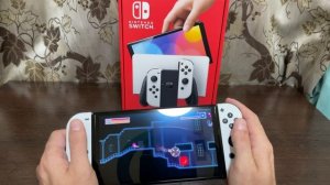 Nintendo Switch OLED(белый) распаковка/unbox первый запуск/обзор/з