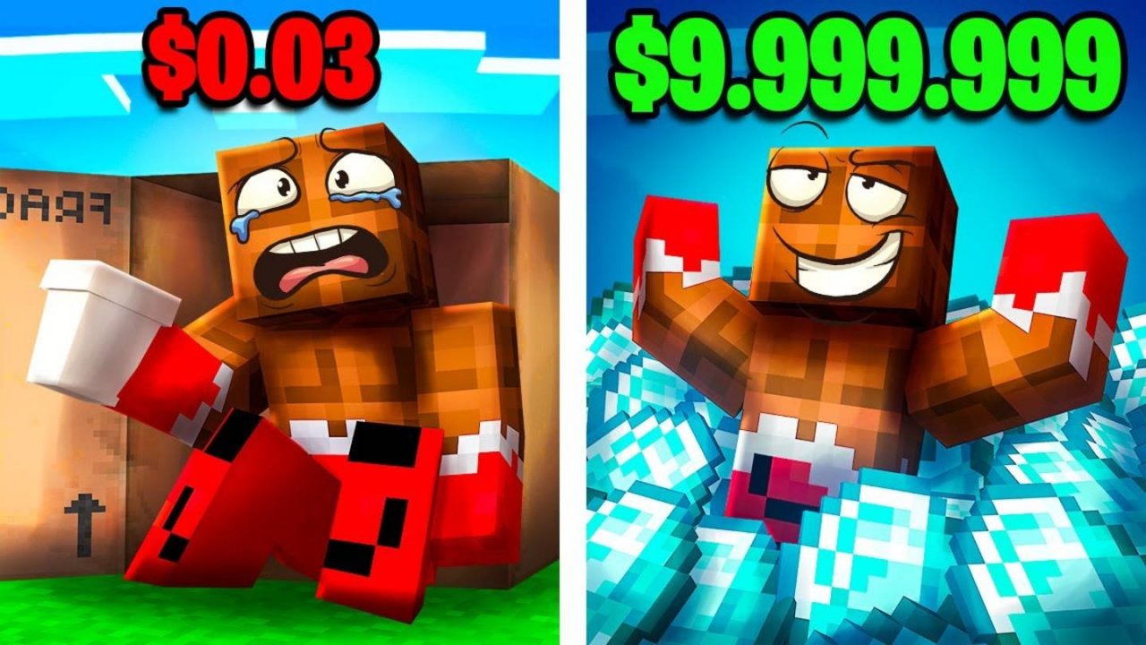 От БОМЖА до МИЛЛИОНЕРА в Майнкрафт! Minecraft