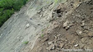 Дорожно-строительные работы в горах Чечни
