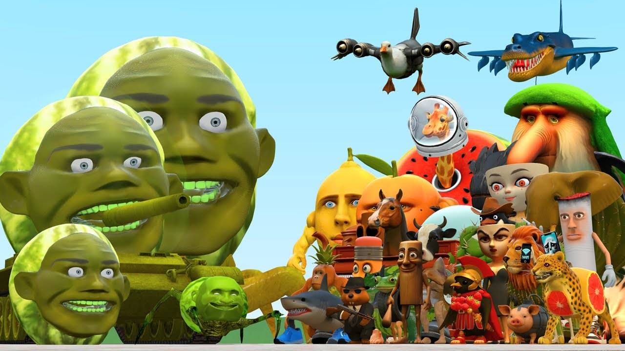 Новый монстр из семейства Линганг-Мелон против всех итальянских мемов Brainrot в Garry's Mod смотреть онлайн