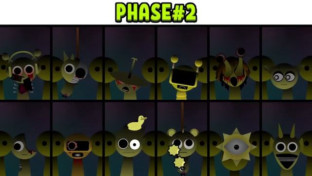 Все фазы в Incredibox Sprunki Mustard Новое обновление Фаза 1 против Фаза 2 против Фаза 3