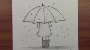 Как нарисовать девушку с зонтиком карандашом шаг за шагом, легкие рисунки карандашом