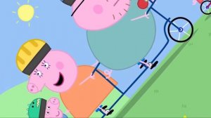Свинка Пеппа Велопрогулка. Свинка Пеппа и вся семья катаются на великах