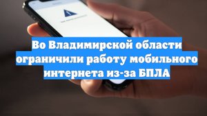 Во Владимирской области ограничили работу мобильного интернета из-за БПЛА