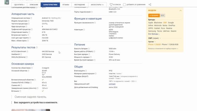 Смартфон CMF Phone 1 Стоит ли покупать? Плюсы и минусы! смотреть онлайн