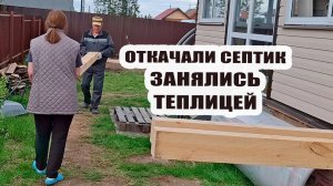 Откачали септик. Занялись теплицей