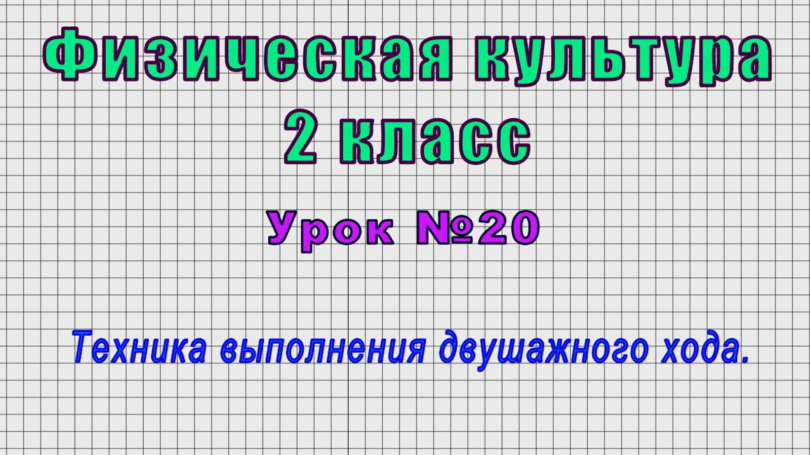 Физическая культура 2 класс (Урок№20 - Техника выполнения двушажного хода.)