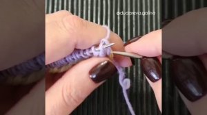 Наборный ряд спицами для резинки 1х1. Первый способ.