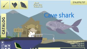Как поймать рыбу Cave Shark в игре кот идет рыбачить