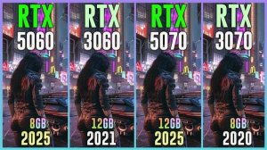 RTX 5060 vs RTX 3060 vs RTX 5070 vs RTX 3070 - Test in 20 Games