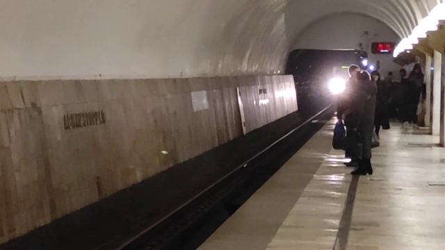 Поезда Ока на станции метро Авиамоторная