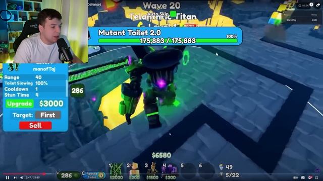 Ультимейт Титан ТЕЛАНТРИК в toilet tower defense ROBLOX