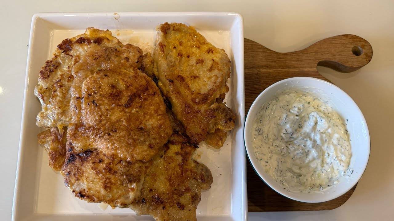🥩 Свиные отбивные в КЛЯРЕ с соусом ТАР-ТАР! Идеальный обед на сковороде — нежно, сочно, хрустяще😍