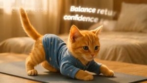 🧘 Tiny Cat Tries Yoga_ A Soft Start to the Day 🌞🐾