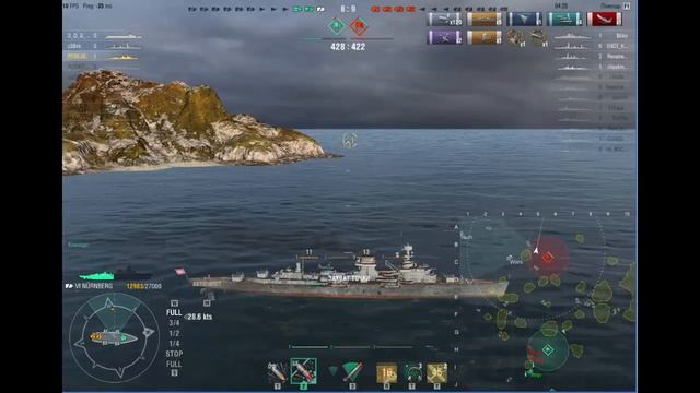 World of Warships Линкор-стелз Stealth Battleship