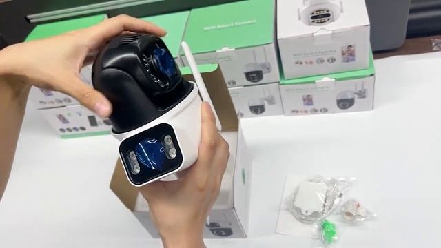 Двойна външна Wi-Fi камера iCasee за наблюдение през телефо смотреть онлайн