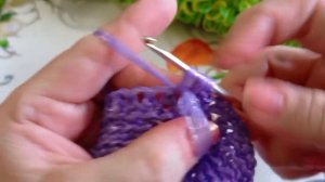 Вяжем мочалку по кругу простым и быстрым способом.Видео для новичков.